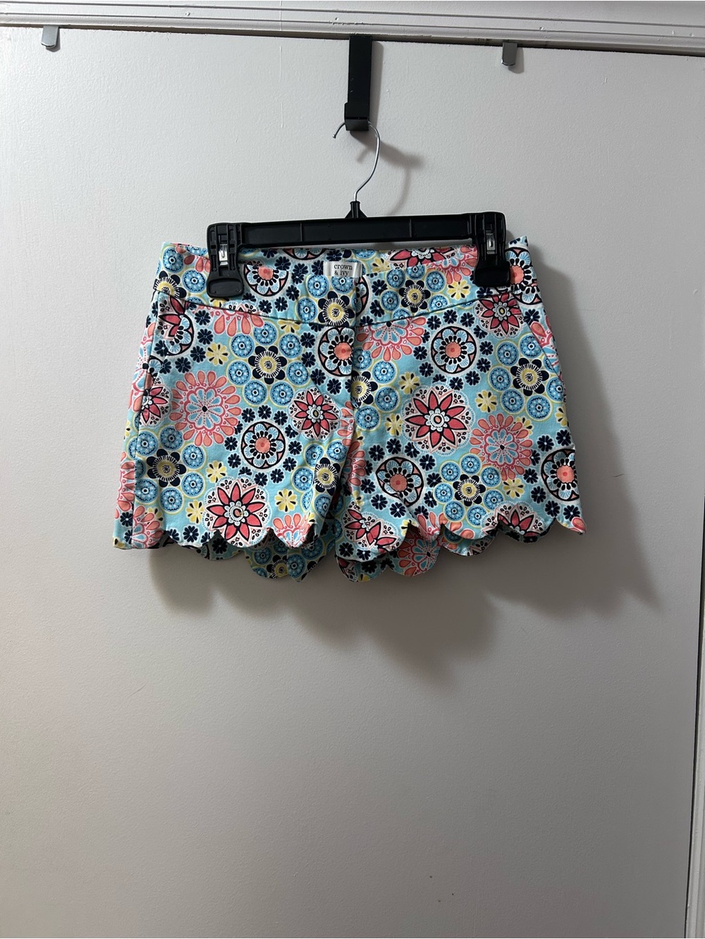 Floral Scalloped Hem Women’s Skirt - Multicolor